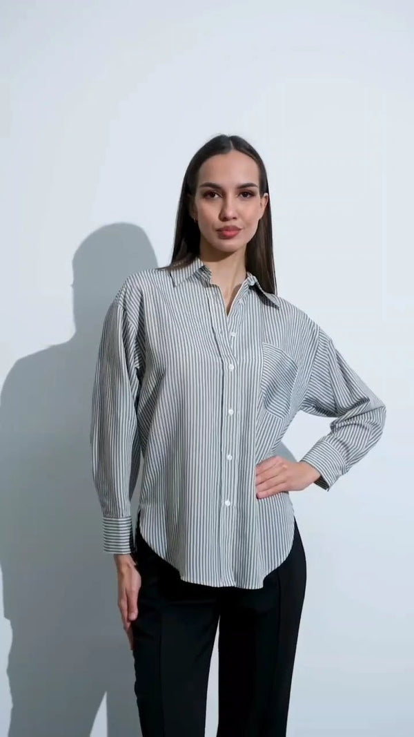 قميص مقلم - Sateen style