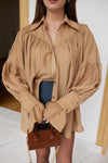 قميص Tencel مطوي - كاميل - Sateen style