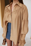 قميص Tencel مطوي - كاميل - Sateen style