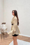 قميص Tencel مطوي - كاميل فاتح - Sateen style