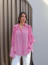 قميص Tencel مطوي - زهري - Sateen style