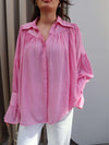 قميص Tencel مطوي - زهري - Sateen style