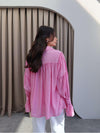 قميص Tencel مطوي - زهري - Sateen style