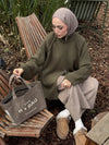 Oversized Zip-Up Knit Cardigan