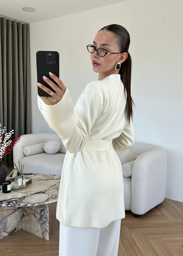 Belted Wool Cardigan