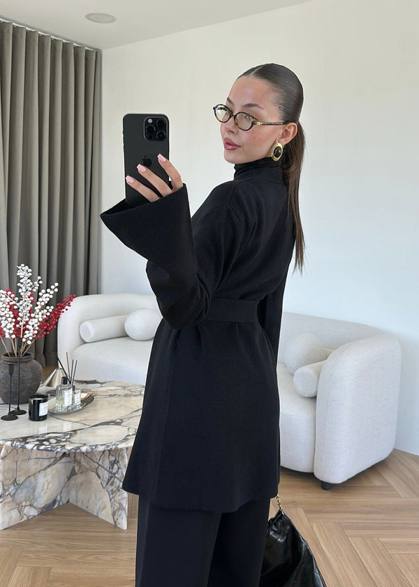 Belted Wool Cardigan