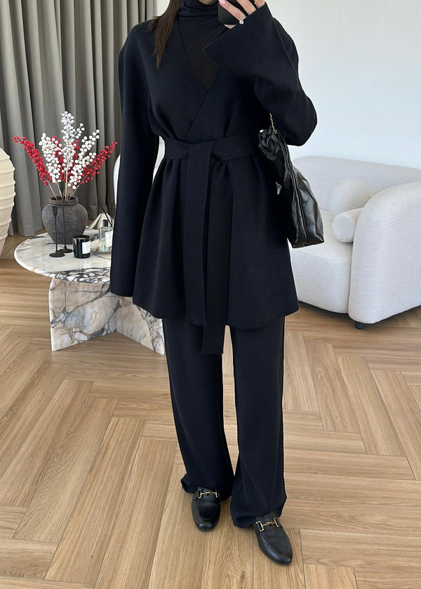 Belted Wool Cardigan