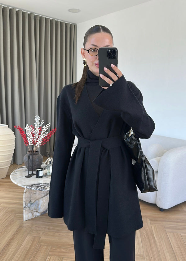 Belted Wool Cardigan