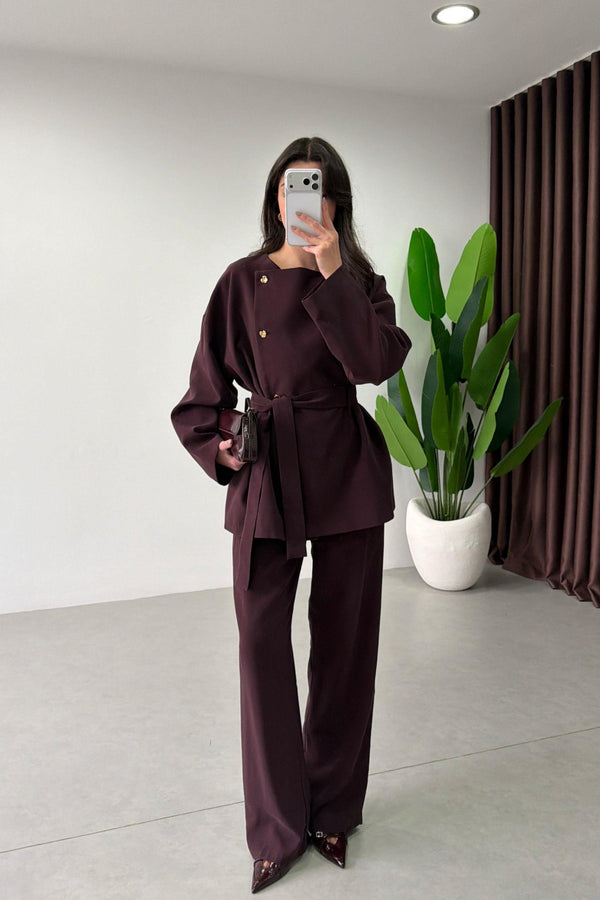 BELTED TAILORED SET