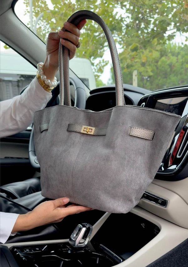 Mariah Handbag / Gray - Sateen style