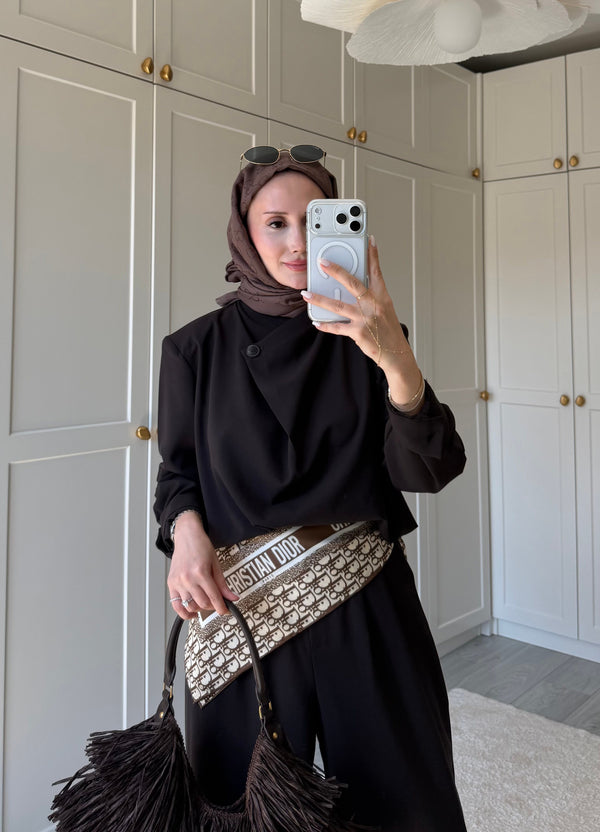 SINGLE- BUTTON BLOUSE SET