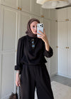SINGLE- BUTTON BLOUSE SET