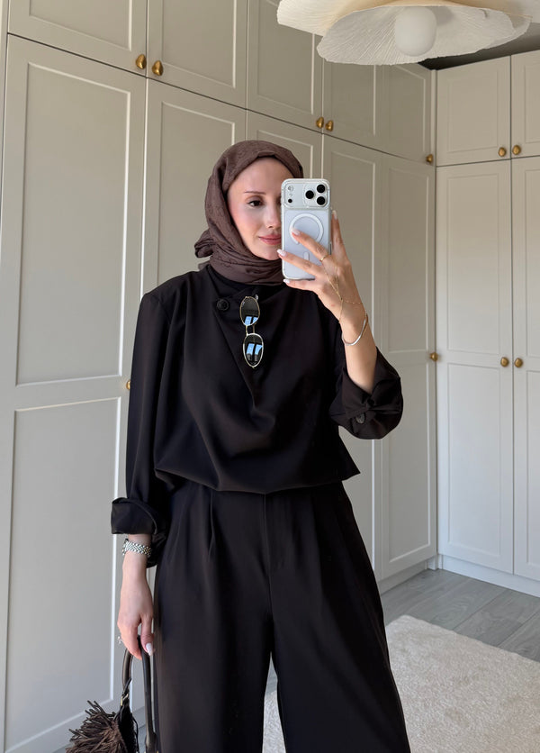 SINGLE- BUTTON BLOUSE SET