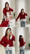 Lace Detail Knit Cardigan