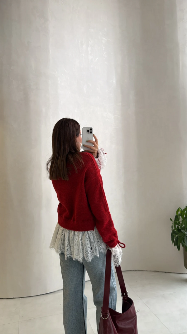 Lace Detail Knit Cardigan