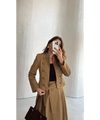 SHORT TRENCH WITH GOLD BUTTON