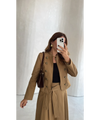 SHORT TRENCH WITH GOLD BUTTON