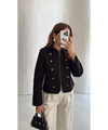 SHORT TRENCH WITH GOLD BUTTON