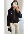 SHORT TRENCH WITH GOLD BUTTON