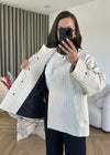 CHECKERED JACKET NAVY BLUE