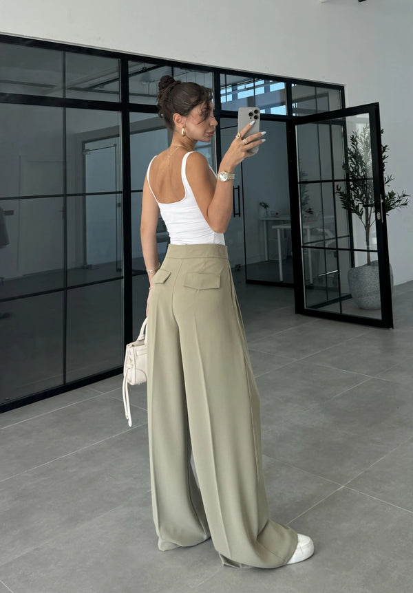 WIDE- LEG TAILORED TROUSERS