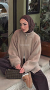 Oversized Zip-Up Knit Cardigan