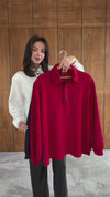 Polo Collar Oversized Sweatshirt