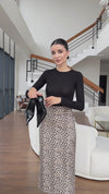 Leopard Print Peplum Skirt Set