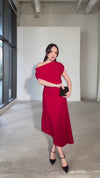 فستان كلاسيكي انيق off shoulder