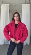 High Neck Plaid Bomber Jacket