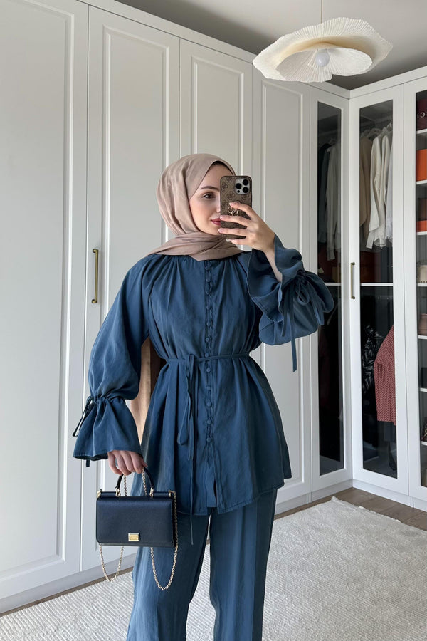طقم قماش Tencel مع ازرار