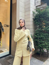طقم قطعتين ازرار ذهبية - زبدة