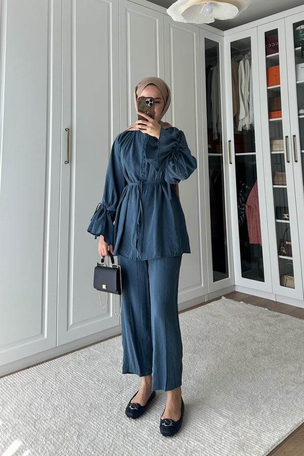 طقم قماش Tencel مع ازرار
