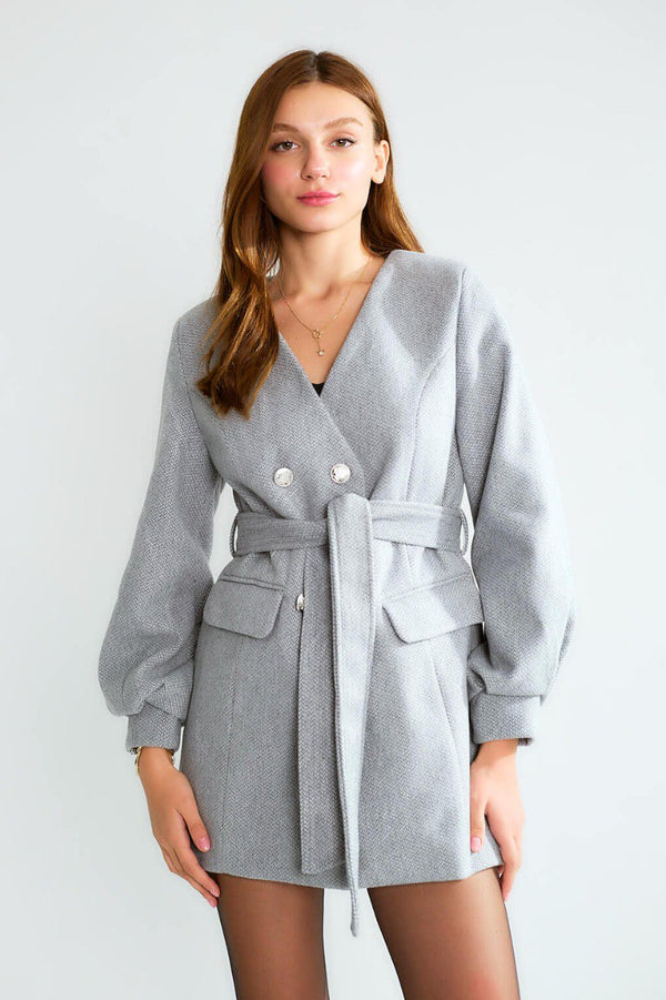 جكيت جوخ بدون قبة رمادي