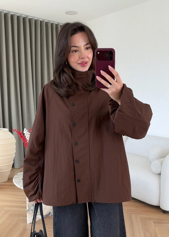 High Neck Long Rain Jacket
