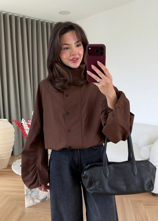 High Neck Long Rain Jacket