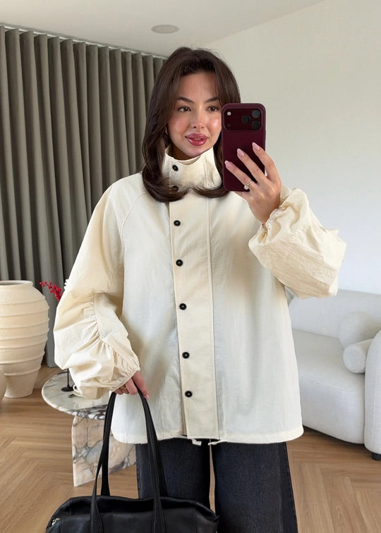 High Neck Long Rain Jacket