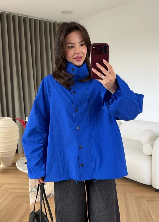 High Neck Long Rain Jacket