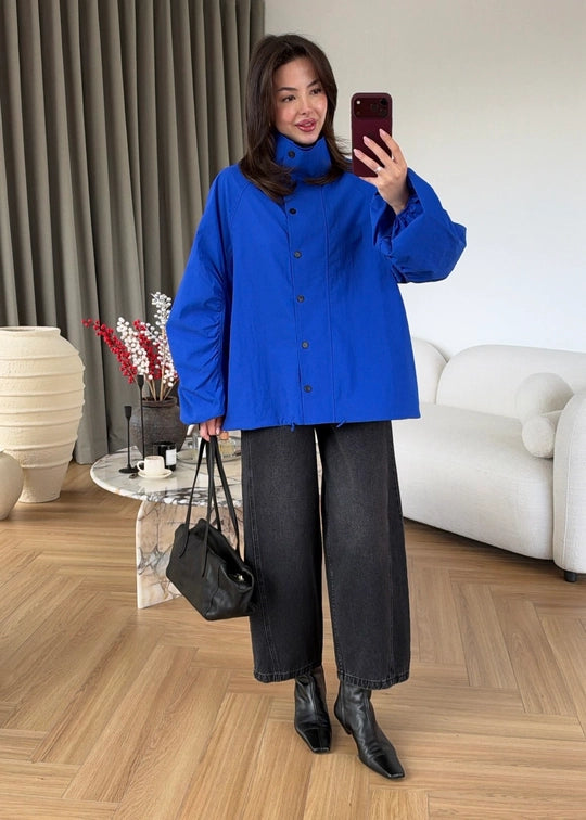 High Neck Long Rain Jacket