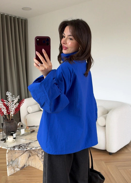 High Neck Long Rain Jacket