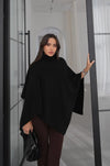Turtleneck Poncho Sweater