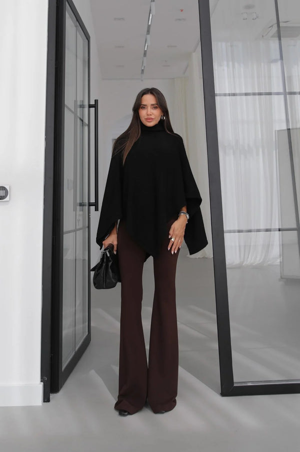 Turtleneck Poncho Sweater