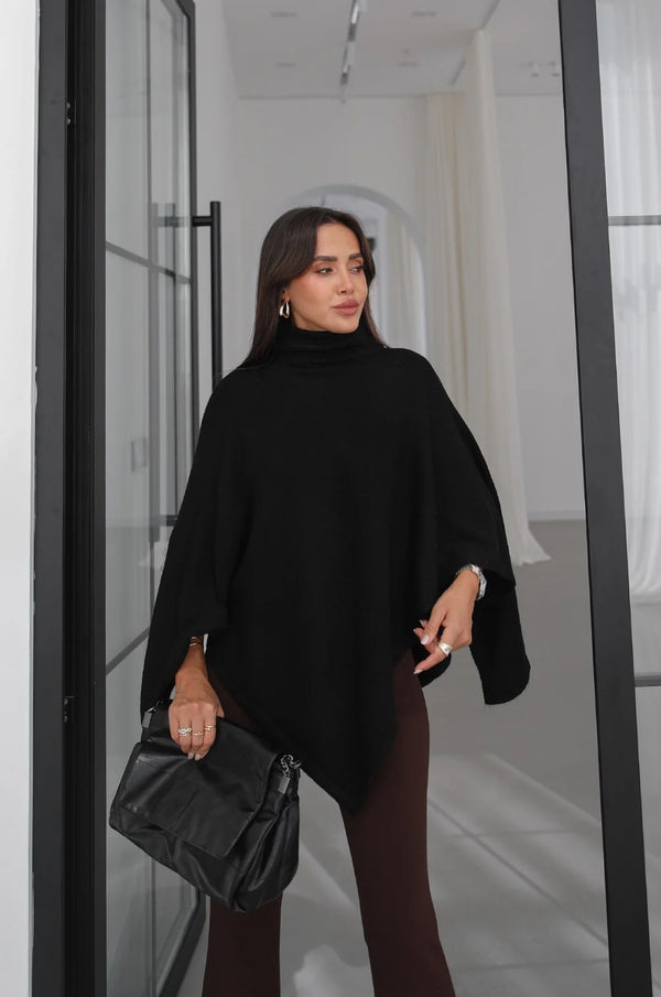 Turtleneck Poncho Sweater
