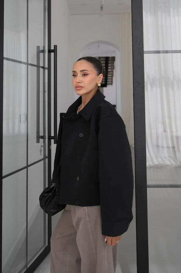 DOUBLE- COLLAR JACKET