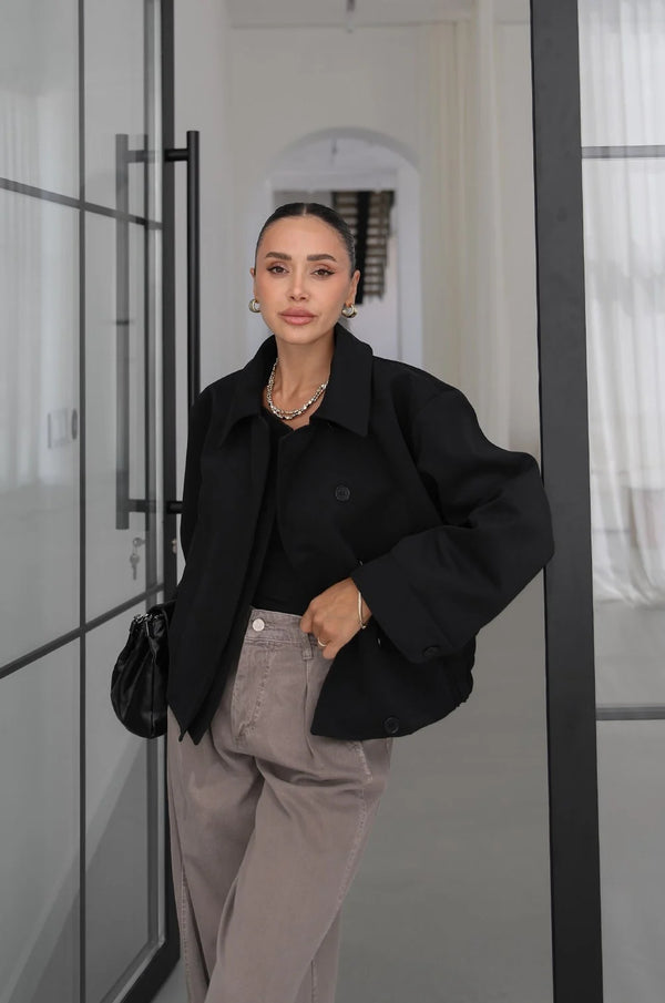 DOUBLE- COLLAR JACKET