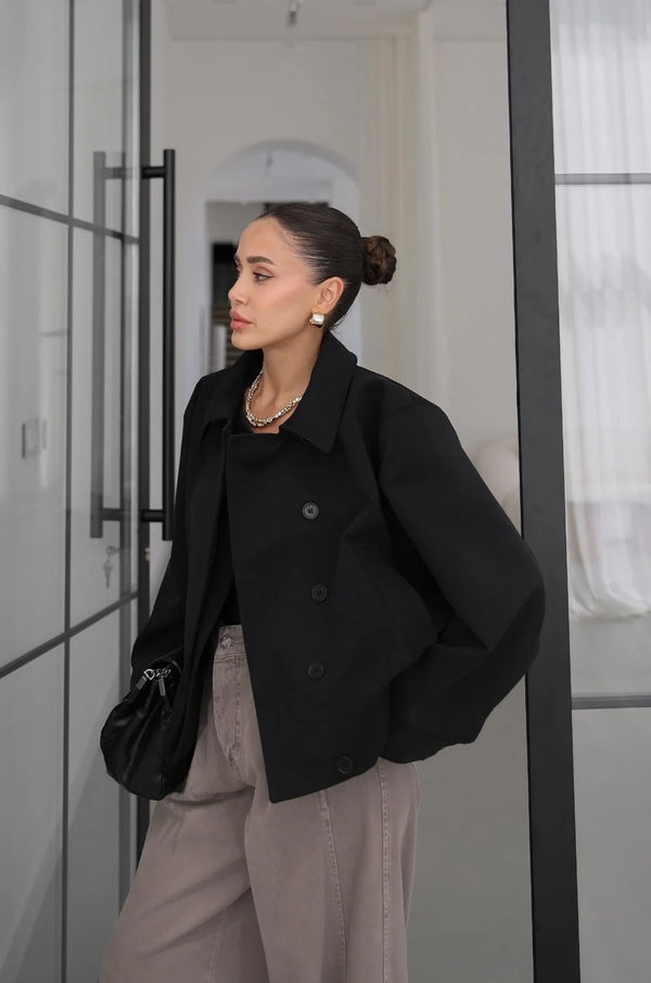 DOUBLE- COLLAR JACKET
