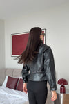 High Neck Leather Jacket