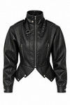High Neck Leather Jacket