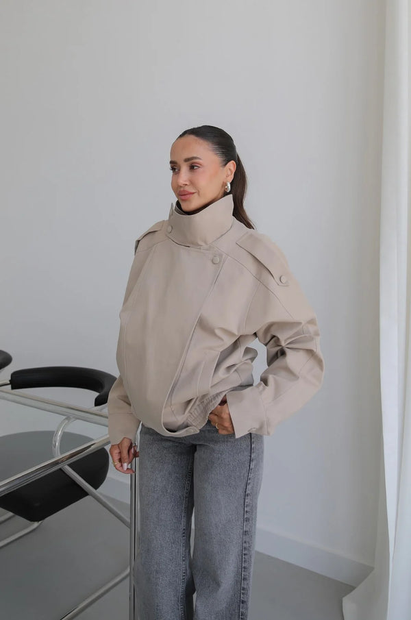 HIGH- COLLAR BOMBER JACKET