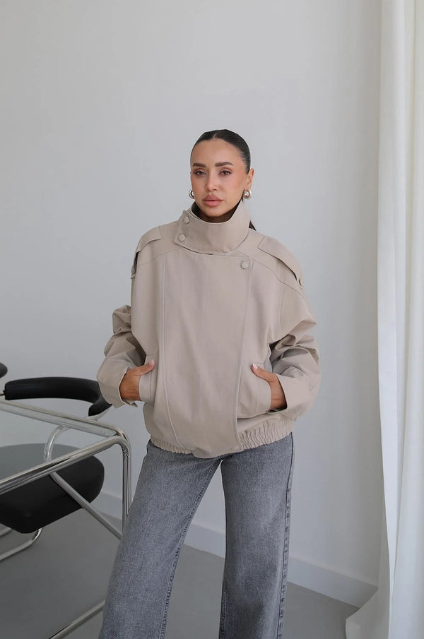 HIGH- COLLAR BOMBER JACKET